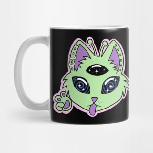 Trippy Alien Kitty - No Background Mug